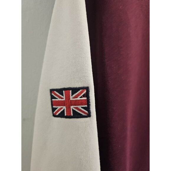 London England Varsity Full Zip Jacket (from UK) Size XL - Burgundy & Off White - Picture 5 of 12
